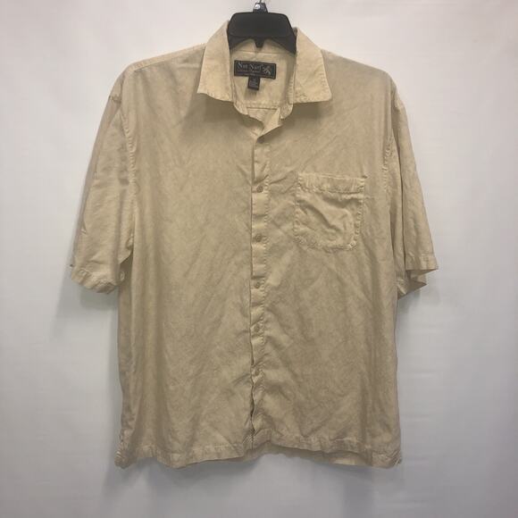 Nat Nast Silk Blend XL Shirt Sleeve Button Front Casual Shirt - Picture 1 of 8